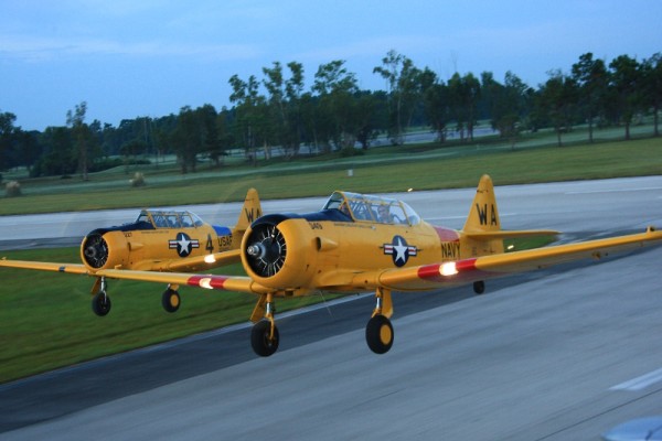 T6 formation takeoff